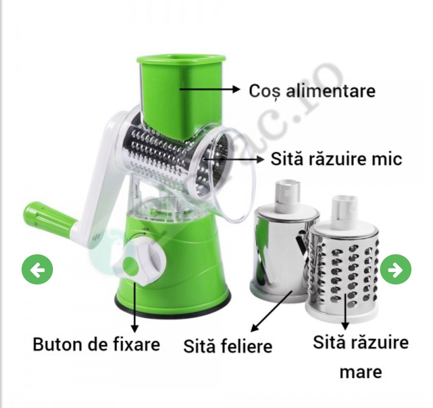 Răzătoare Multifuncțională Manuală pentru Fructe și Legume – Tabletop Drum Grater